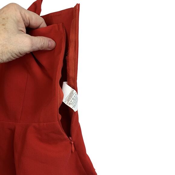 Missguided Top Womens 0 Red Cropped Flutter Waist Spaghetti Straps Side Zipper - Picture 4 of 10